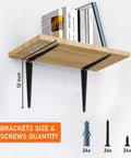Hella Sturdy 8 Pack Black Metal L Shelf Brackets Heavy Duty Wall Mount Floating Shelf Supports Thick Steel L Brackets Includes Screws And Wall Anchors Fast Setup Living Room Garage Wood Shelf Rack, 12x10 inch shelf with books.