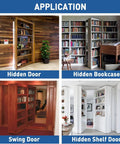 TamBee heavy-duty pivot hinge for hidden doors; 304 stainless steel; for hidden door, bookcase, swing and shelf doors.