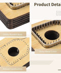 Close-up of Two Piece Leather Cutting Dies Set with stable wooden base and sharp metal cutter for DIY leather crafts projects.