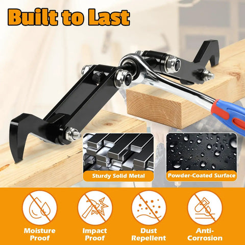Heavy Duty Beam Puller Tool With Iron Hooks And Reversible Ratchet for one handed framing showing durability features