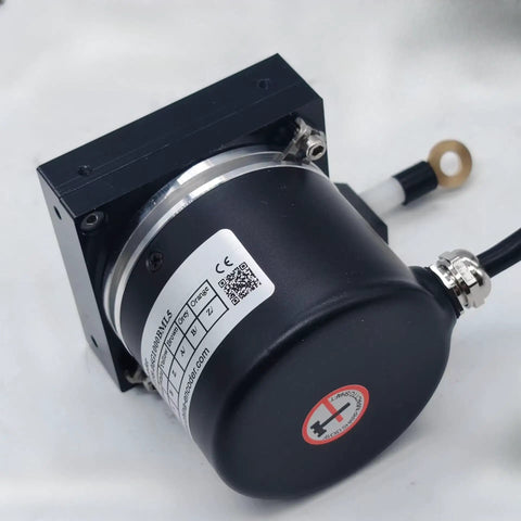 1200mm Draw Wire Length Sensor For Linear Motion Displacement Transducer With 24V Push-Pull Output 1000 PPR Encoder 0-1.2m Range Aluminum Shell 304 Stainless Wire Fast Up To 3 Meters Per Second, black housing