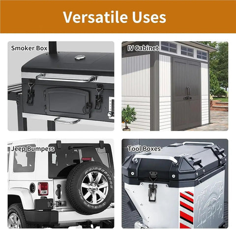 8 Piece Toggle Latch Set With Adjustable Cabinet Lever Handles For Secure Closures on smoker box, shed, jeep bumper, tool box