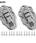 2 sets Heavy Duty Antique Iron Duckbill Toggle Latch Silver Hardware Adds Rustic Vibes And Solid Security To Vintage Wood Cabinet Switches For A Cool Vintage Look, with screws