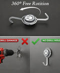 Six Piece Heavy Duty Magnetic Hooks With Smooth Swivel Action And Fresh Smiley Vibe For Keeping Your Fridge Locker Or Garage Slick While Hauling Heavy Gear At 60 Lbs showing 360-degree rotation feature.