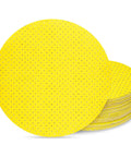 Premium 9 Inch Drywall Sanding Discs With Extra Holes For Dust Free Work, Heavy Duty White Aluminum Oxide Perforated Hook Loop Pads stacked
