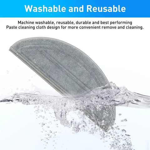 4 Pack Replacement Mop Pads For Roborock Q10 S5 S5 Plus Q10 X5 X5 Plus Robotic Vacuum Cleaner submerged in water
