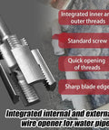 Kick The Habit Of Juggling Tools! This All-In-One Internal And External Pipe Threader with integrated threads and blade.