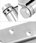 Close-up of Built Tough Heavy Duty Cafe Saloon Door Swing Hinges 5 Inch Stainless Steel Self Closing Double Action details