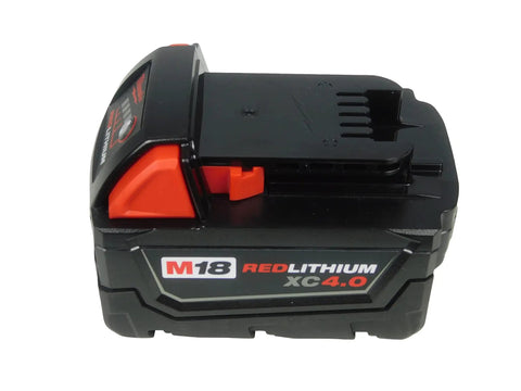18-Volt M18 Red Lithium XC 4Ah Battery Pack With Onboard Charge Gauge side view