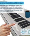 Image showing Elastic Dust Cover With Bag For 76-88 Key Electronic Keyboards And Digital Pianos protecting piano keys from dust