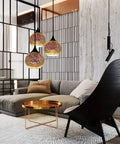 Industrial Modern 3D Colorful Glass Pendant Light 9 Point Eight Inch Eye Catching Fireworks Globe Hanging Lamp in living room