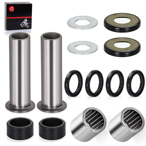 Swingarm Bearings And Seal Kit Fits LT-Z400 Quadsport Z400 2003-2014 LT-Z400Z 2003-2009 2012 Kawasaki KFX400 KSF400 2003-2006 Arctic Cat DVX 400 2004-2008 Premium Quad Suspension Replacement, bearing kit parts laid out
