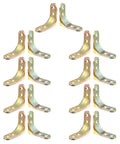 20 Pack Right Angle Brackets For Cabinet And Shelf Support, Flush Mount Iron Corner Braces With Porous Positioning shown in gold finish