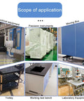 Scope of application for heavy duty caster wheels with MX threaded stem on equipment and furniture in workshops and labs.