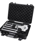 Boss Reverse Dial Indicator Shaft Alignment Tool Set in a protective case with multiple alignment tools and precision design.