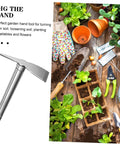 Stainless Steel Garden Hoe For Raised Beds Easy To Use Weeding Tool With Grippy Handle Durable Pickaxe Style Hoe For Planting