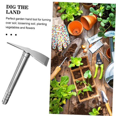 Stainless Steel Garden Hoe For Raised Beds Easy To Use Weeding Tool With Grippy Handle Durable Pickaxe Style Hoe For Planting