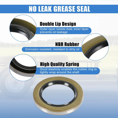 Front view of a boat trailer axle bearing seal ring with brass outer housing and black rubber inner seal