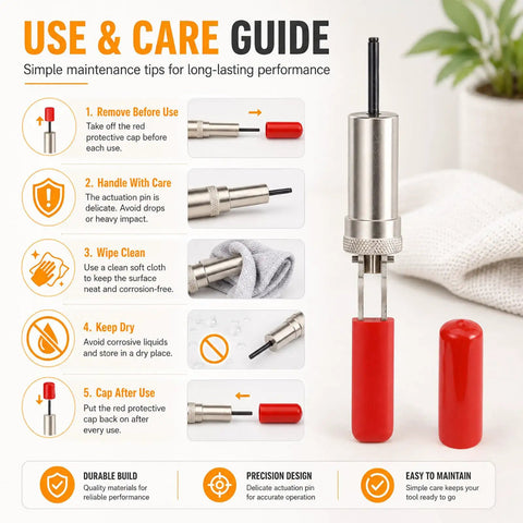 Use and care guide for Heavy Duty Plunger Tool Optimized Specifically For Number Six Barrel Fasteners With Rock Solid Zero Point One Five Eight Inch Opening And Premium High Carbon Steel Structure Featuring Slip Free Handle For Serious Workshop Hustle.