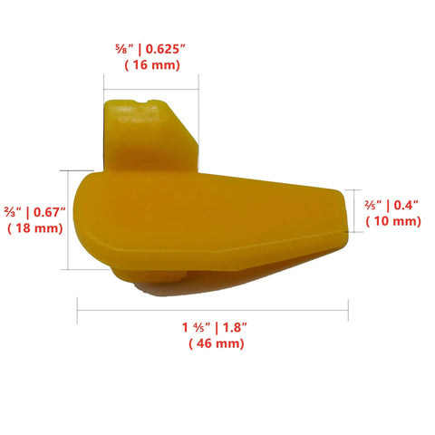 Tire Changer Nylon Insert Kit For Mount Duck Head Rim Edge Protection dimensions, shown in close-up view.