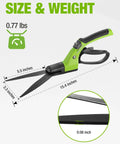 Ultra Sharp 15 Inch Grass Shears With 360 Degree Swivel Blades For Precise Lawn Trimming, dimensions and weight shown