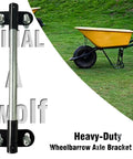 Heavy Duty Wheelbarrow Axle And Bracket Set Built Tough From Carbon Steel With 10x0.63 Inch Axle And 2.1x3.3 Inch Brackets
