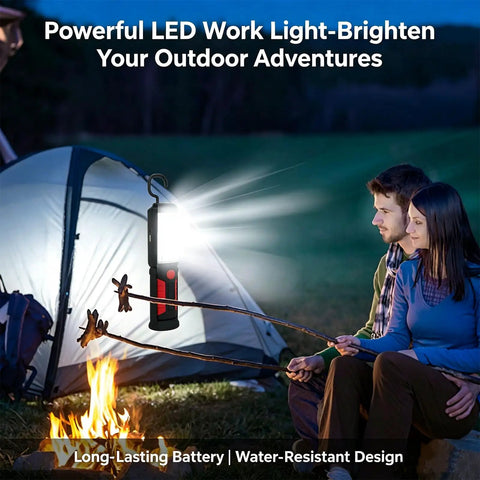 Go To Rechargeable LED Work Light With Magnetic Base And Hanging Hook Portable Waterproof Flashlight illuminating camp