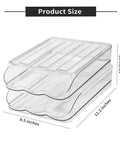 Automatic Rolling Egg Holder For Refrigerator, clear stackable egg dispenser with lid, two layer 36 egg organizer dimensions
