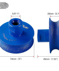 3 Inch Diamond Grinding Wheel Five Eighth To Eleven Thread U Shaped Stone Polishing Tool For Angle Grinders with measurements.