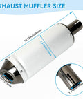 Diagram of One Point One Inch Motorcycle Slip On Muffler Universal 28mm Exhaust Silencer dimensions for off-road vehicles.