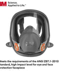 Front view of Full Facepiece Reusable Respirator 6900 Large NIOSH Approved with silicone face seal and harness