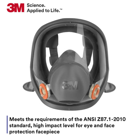 Front view of Full Facepiece Reusable Respirator 6900 Large NIOSH Approved with silicone face seal and harness