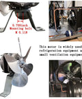 AC Shaded Pole Fan Motor 120V 60Hz 18W Output For Small Ventilation And Refrigeration Gear, shown in an evaporator setup