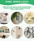 Various uses of 180Pcs 90 Sets Steel Wall Anchor And Screw Kit shown in home settings for hanging frames, accessories, and mirrors.