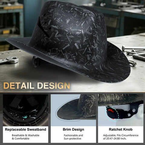 Built Legit Heavy Duty Full Brim Hard Hat Class C Safety Helmet Vented Hdpe Shell Ansi Approved side view with detailed design features.
