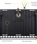 Back view of JUDYSSY 50W Led Flood Light Aluminum Housing Ultrathin, showcasing waterproof and heat sink features.