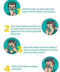 Steps for wearing BYD N95 Respirator 20 Pack With Individual Wrap Breathable And Comfortable Foldable Safety Mask With Head Strap