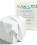 Pro Grade Cleanroom Microfiber Wipes 100 Pack, Lint Free Disposable Lab Cloths with Laser Sealed Edge, 6 By 6 Inch next to their package