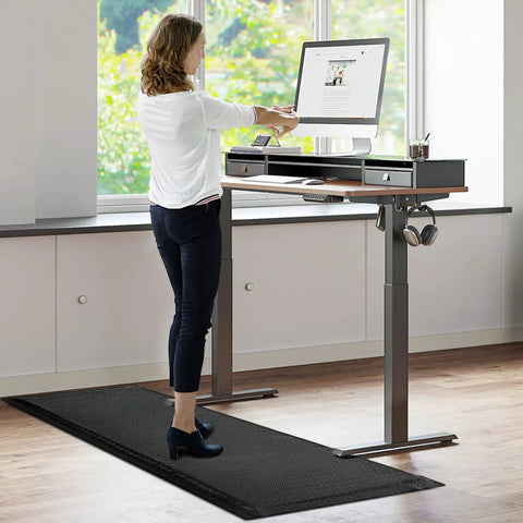 Industrial Grade Anti Fatigue Mat For Standing Comfort All Day 3x5 ft Thick 15/16 Inch Ergonomic Floor Mat in office setting