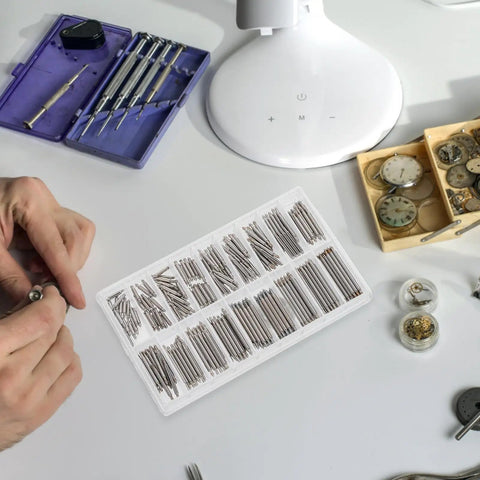 Pro Watch Band Pin Replacement Tool Kit With 270 Stainless Steel Spring Rods For DIY Strap Repair And Buckle Connectors