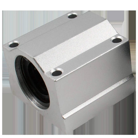 12 Pcs Linear Motion Bearing Slides SCS16UU 16mm Length Ideal For CNC Parts And 3D Printer Builds A Durable Precision Guide Set For DIY Makers And Pro Machinists Seeking Smooth Low Friction Rail Performance. silver aluminum SCS16UU linear bearing block with 16mm bore