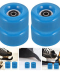 Outdoor Quad Skates Wheel Replacement Set With 8 Navy PU Non Light Wheels And Spanner For Roller Skate Parts And Luggage Repair Accessories