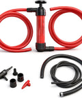 Emergency Siphon Fuel Transfer Pump Kit For Gas Oil And Liquids with hoses and nozzles displayed on white background