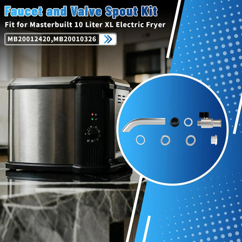 Complete Stainless Steel Drain Valve Kit For 10L XL Electric Fryer with parts MB20012420 MB20010326