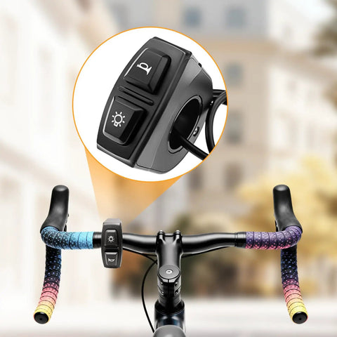 2 In 1 Bike Headlight And Horn Switch For 22.2mm Handlebars Waterproof 3 Pin Design ABS Housing Fits E Bikes Scooters And Electric Vehicles