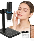 Pro Grade Skin Analysis Microscope With Stand For Home And Salon 1000X 1080P HD Wireless USB Camera with phone screen