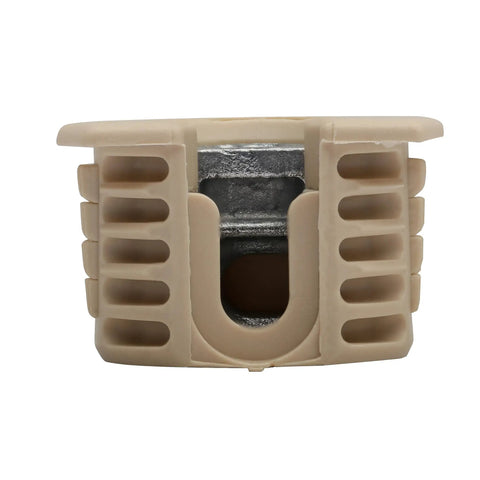 100 Pack System 6 Cam Lock Connector, almond color, heavy aluminum, for 19 mm boards, plug and play design.