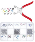 Five Claw Hollow Snap Fastener Kit With Tool For DIY Clothing Mends And Bibs Stainless Steel Snap Buttons Set with red pliers and organizer box