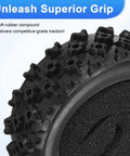 Close-up of 4Pcs Soft Rubber RC On Road Car Tires For 1 By 10 Scale Touring Cars With Foam Inserts Direct Replacement