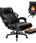 Heavy Duty 500 Lb Capacity Big and Tall Office Chair With Foot Rest Ergonomic High Back Recline, Extra Wide Seat, Black